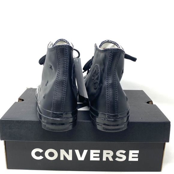 Converse Ctas High Top Leather Black Women's Size Sneakers Custom 165506C-BK - Picture 4 of 10